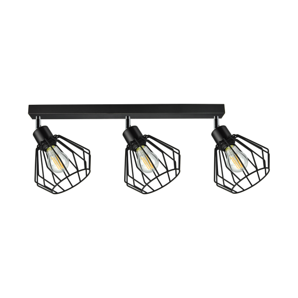 WAYA wall and ceiling luminaire, max. power 3x18W, E27, black WAYA wall and ceiling luminaire, max. power 3x18W, E27, black