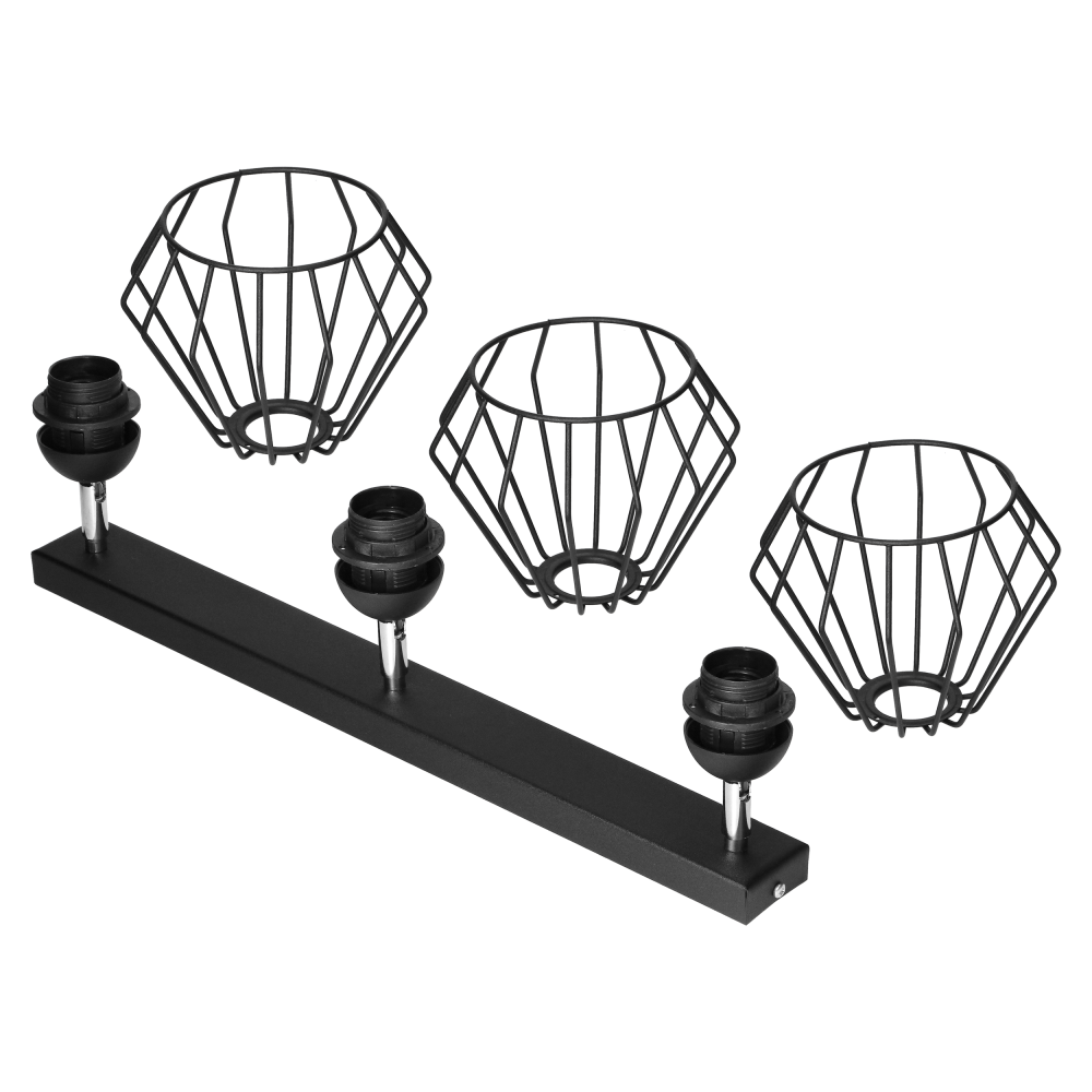 WAYA oprawa ścienno-sufitowa, moc max. 3x18W, E27, czarna, listwa
