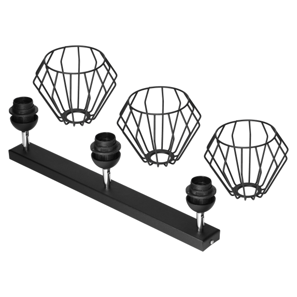 WAYA oprawa ścienno-sufitowa, moc max. 3x18W, E27, czarna, listwa