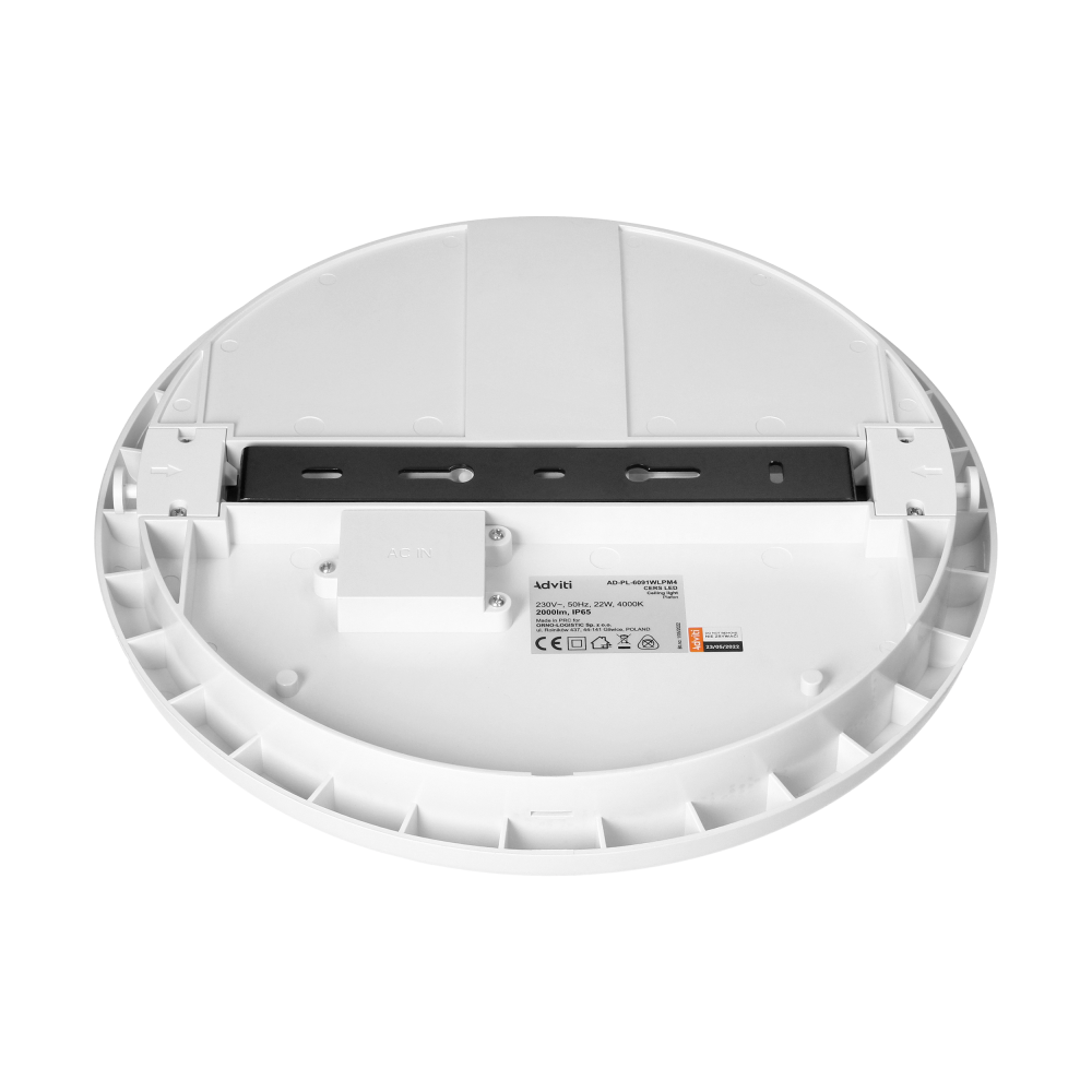 CERS LED 22W, plafon oświetleniowy, 2000lm, IP65, 4000K, poliwęglan mleczny, biały