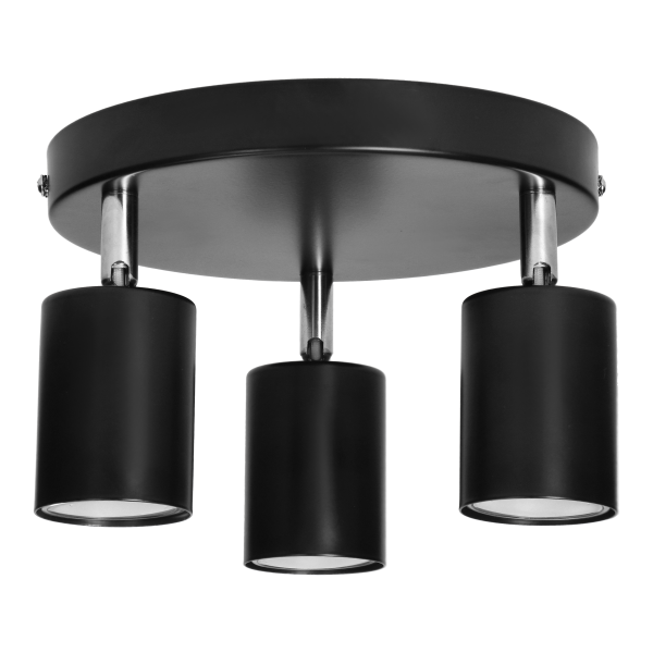 RINO wall and ceiling luminaire, max. power 3x50W, GU10, IP20, black RINO wall and ceiling luminaire, max. power 3x50W, GU10, IP20, black