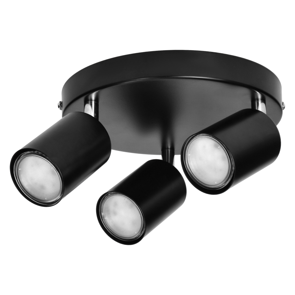 RINO wall and ceiling luminaire, max. power 3x50W, GU10, IP20, black