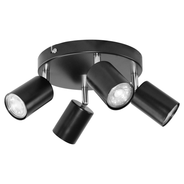 RINO wall and ceiling luminaire, max. power 4x50W, GU10, IP20, black