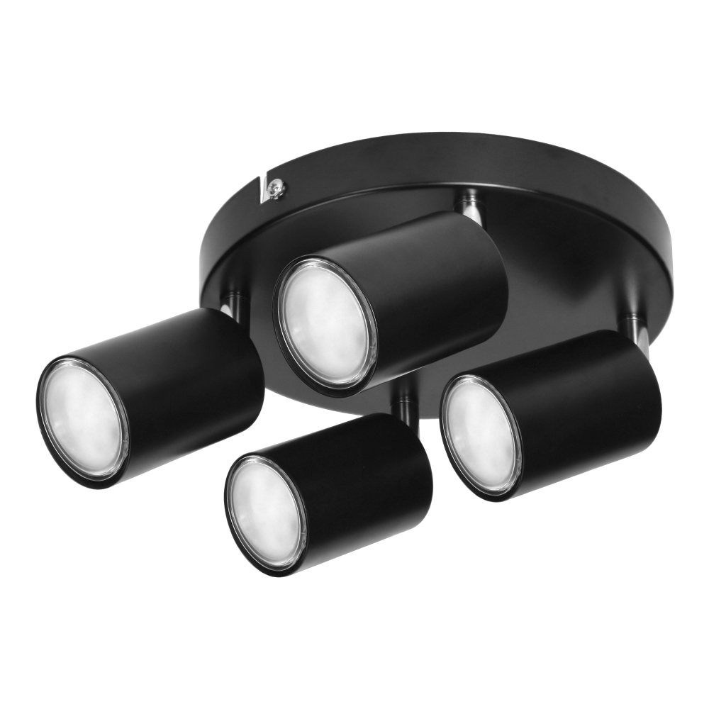 RINO wall and ceiling luminaire, max. power 4x50W, GU10, IP20, black