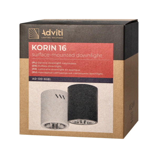 KORIN 16, oprawa typu downlight, 60W, E27, stal, biała