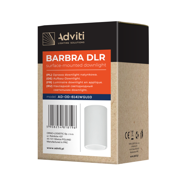 BARBRA DLR GU10 downlight max 7W, IP20, round, white, aluminium BARBRA DLR GU10 downlight max 7W, IP20, round, white, aluminium