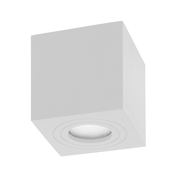 MEGY DLS GU10 downlight max 7W, IP54, square, white, aluminium