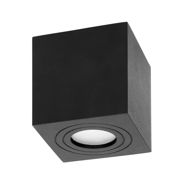 MEGY DLS GU10 downlight max 50W, IP54, square, black, aluminium