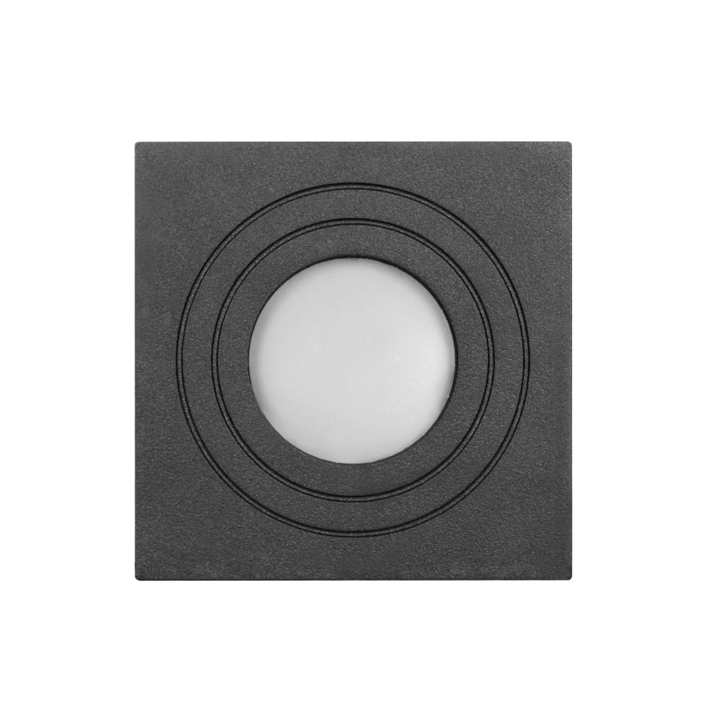 MEGY DLS GU10 downlight max 7W, IP54, square, black, aluminium