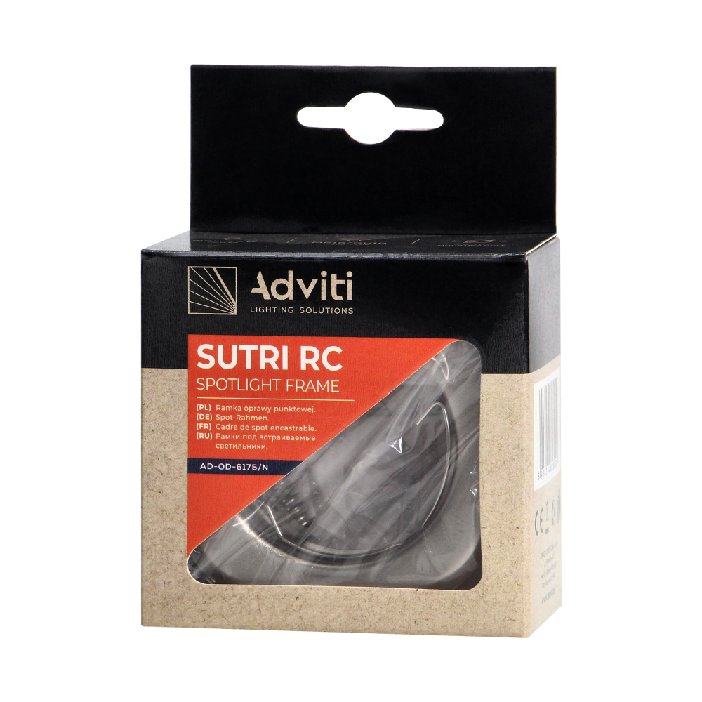 SUTRI RC decorative frame for spotlight, MR16/GU10 max 7W, round, fixed light beam, satin