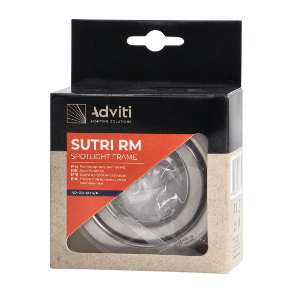 SUTRI RM decorative frame for spotlight, MR16/GU10 max 7W, round, adjustable light beam, satin