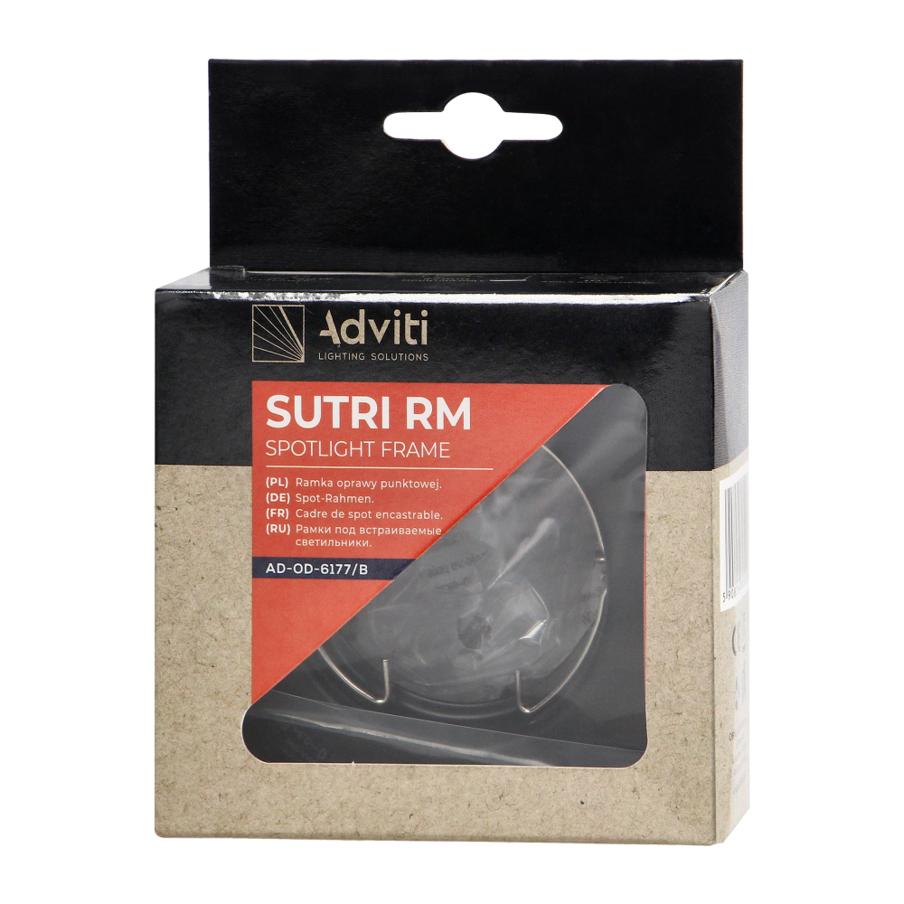 SUTRI SC decorative frame for spotlight, MR16/GU10 max 7W, square, fixed, black