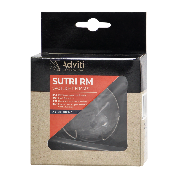 SUTRI SC decorative frame for spotlight, MR16/GU10 max 7W, square, fixed, black