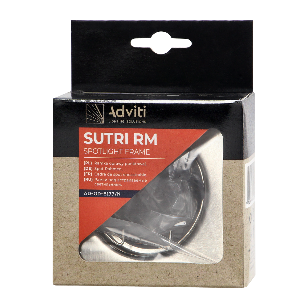 SUTRI SC decorative frame for spotlight, MR16/GU10 max 7W, square, fixed, satin