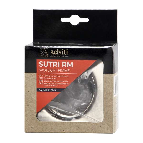 SUTRI SC decorative frame for spotlight, MR16/GU10 max 7W, square, fixed, satin