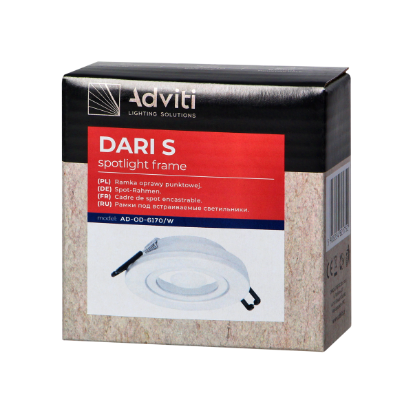 DARI R decorative frame spotlight, MR16/GU10 max 7W, circle, white IP44