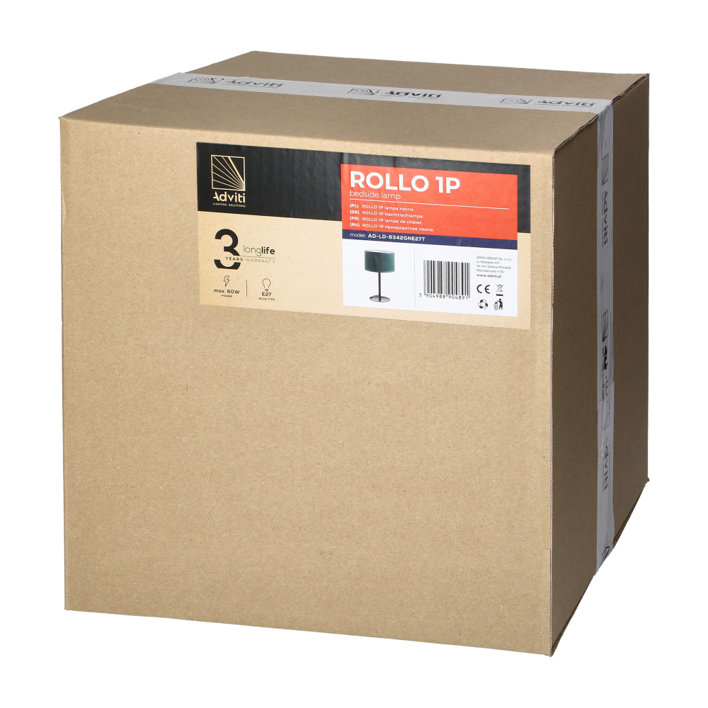 ROLLO bedside lamp, max. power 1x15W, bottle green colour