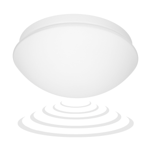 MARIN, ceiling light with microwave motion sensor, 60W, E27, IP44, mat glass
