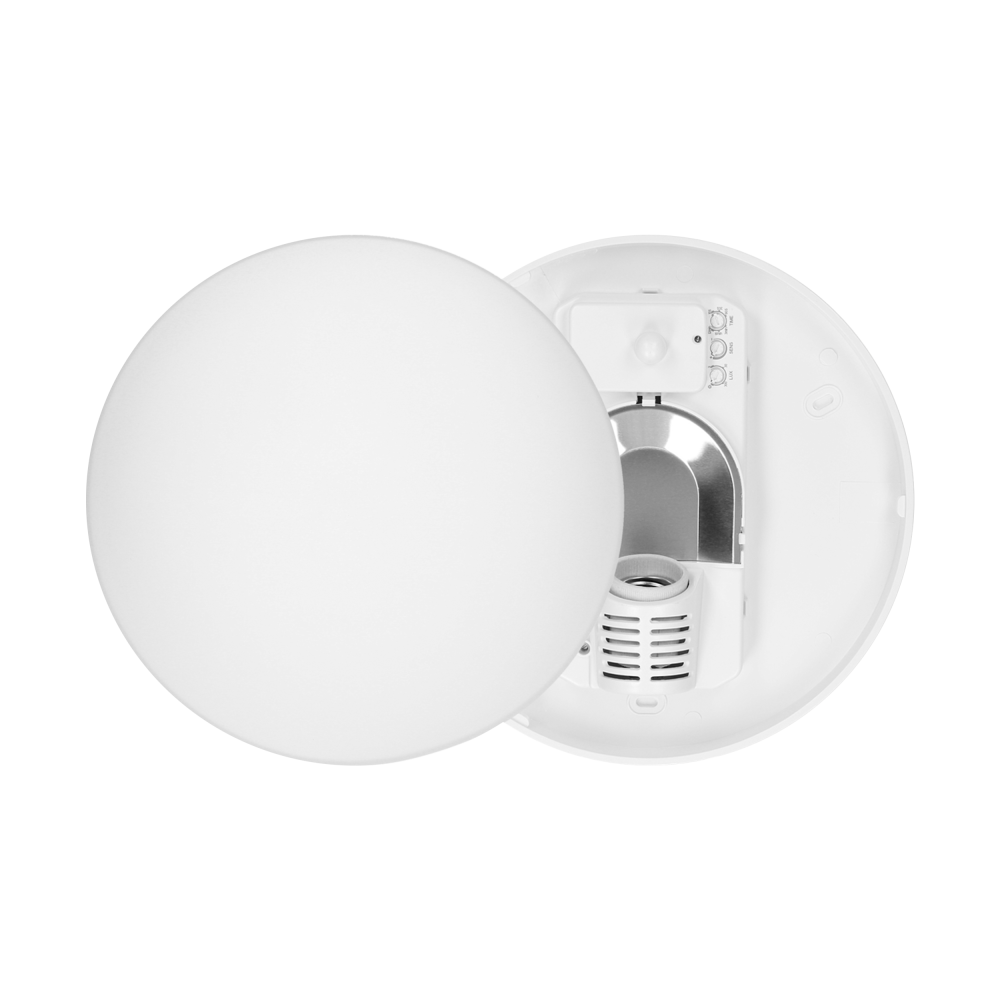 MARIN, ceiling light with microwave motion sensor, 60W, E27, IP44, mat glass