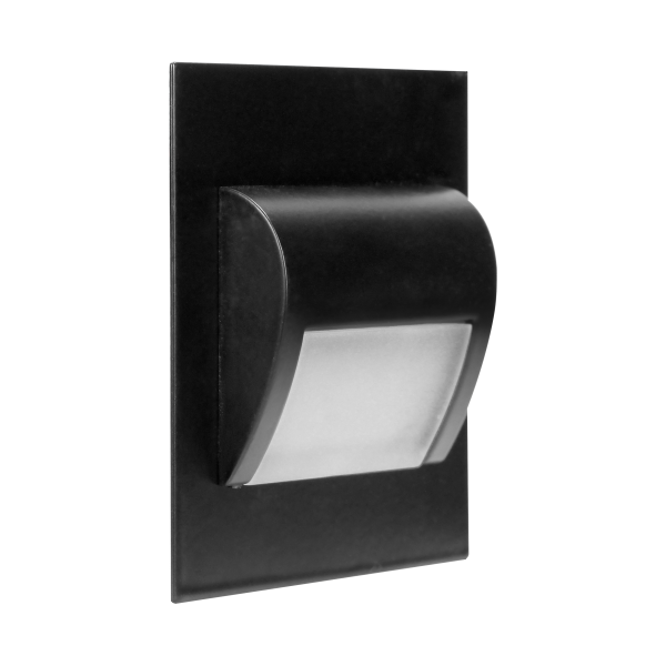 DRACO LED NEW 1.5W, flush-mounted staircase fitting, 12VDC, 30lm, 6000K, black,innovative installation