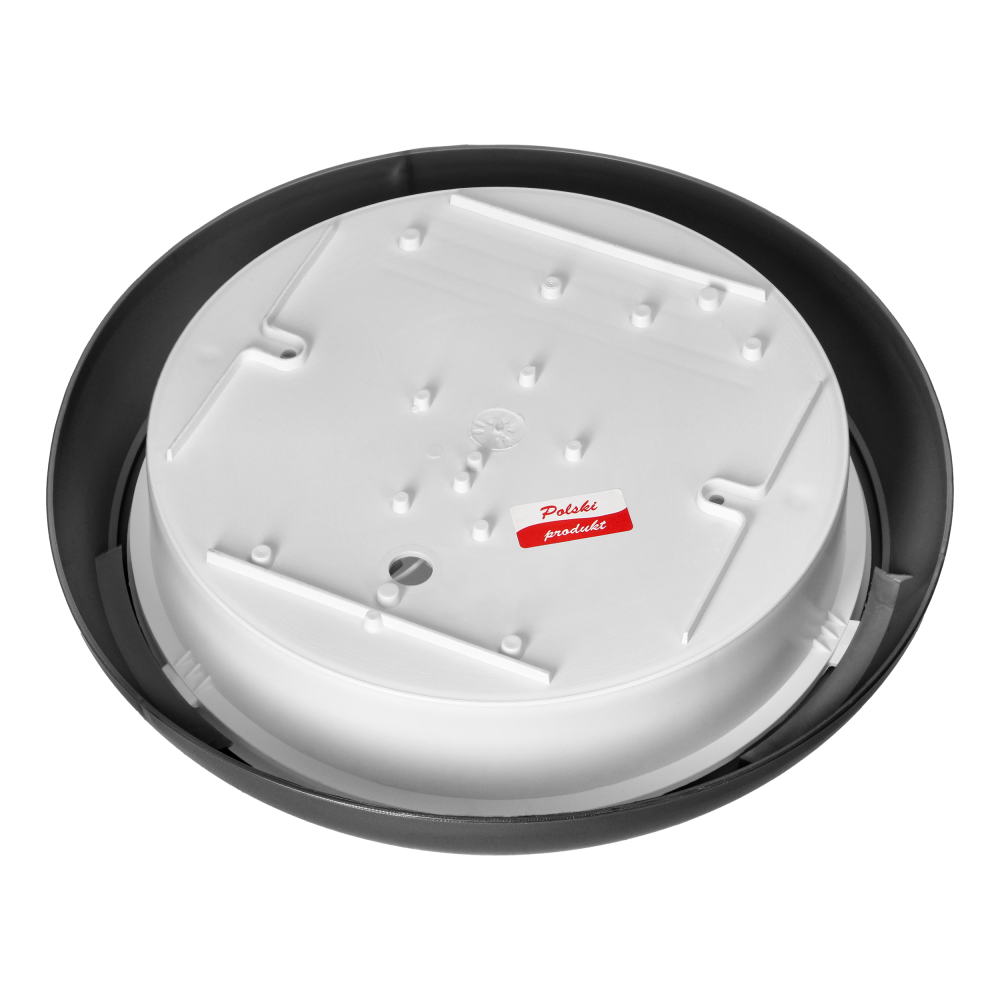 KOKO luminaire 2xE27 with microwave motion sensor, 2x40W, black-polypropylene, matt PC diffuser, IP44, IK10