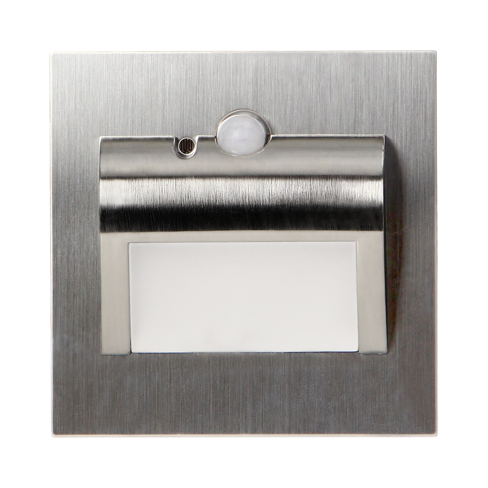 DRACO LED NEW 1.5W, flush-mounted staircase luminaire, 12VDC, 30lm, 4000K, satin twilight and motion sensor