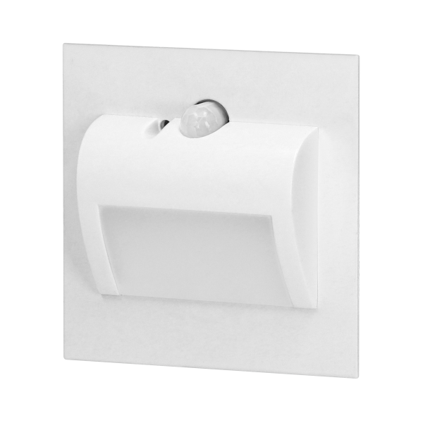DRACO LED NEW 1.5W, flush-mounted staircase luminaire, 12VDC, 30lm, 4000K, white twilight and motion sensor