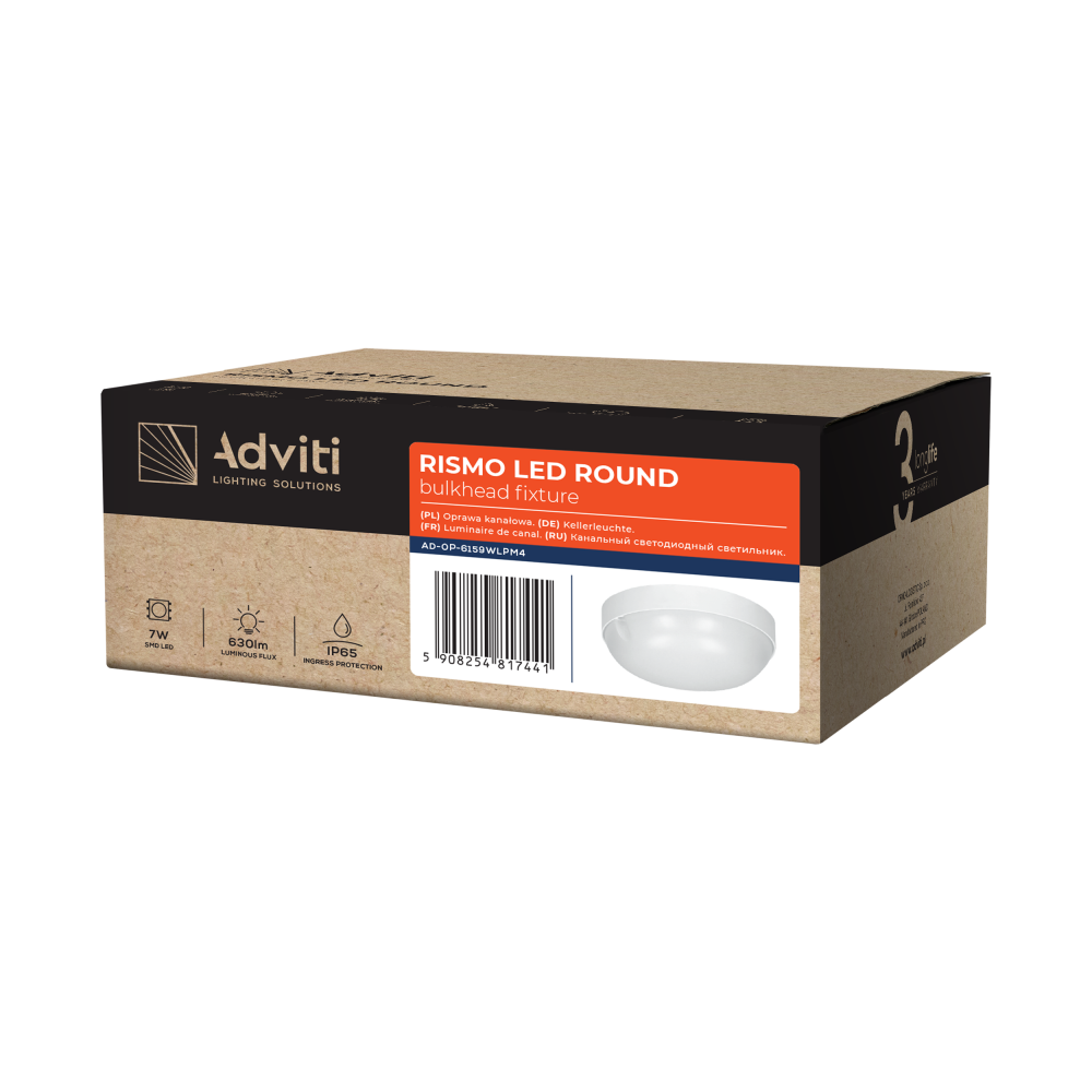 RISMO LED ROUND 7W oprawa kanałowa, 630lm, IP65, IK08, 4000K
