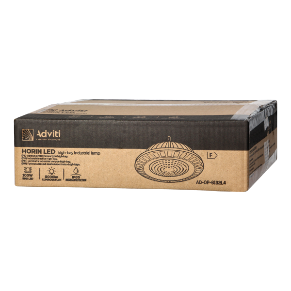 HORIN LED 100W high-bay industrial light, 9000lm, IP65, 4000K, aluminium