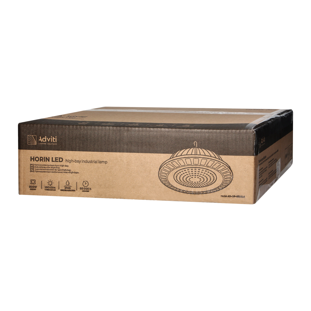 HORIN LED 200W high-bay industrial light, 18000lm, IP65, 4000K, aluminium