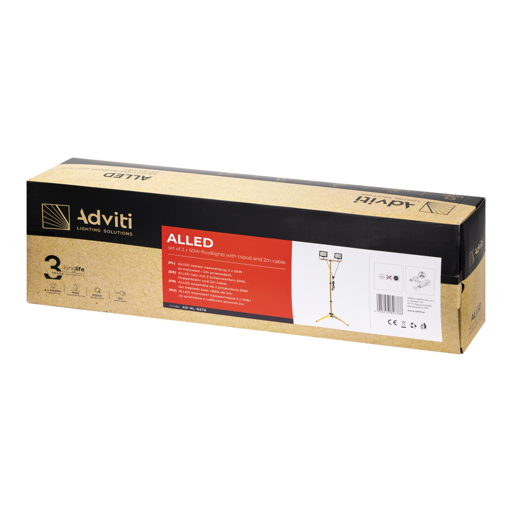 ALLED set of 2x50W floodlights with a tripod and cord