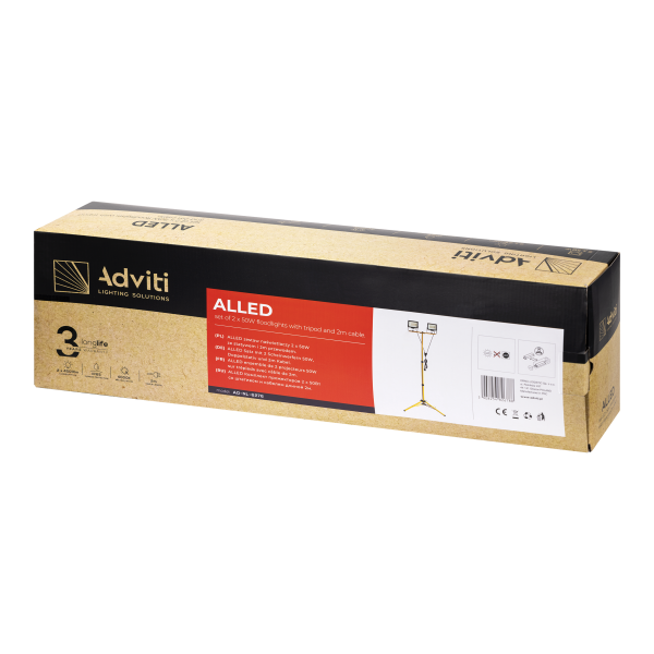 ALLED set of 2x50W floodlights with a tripod and cord