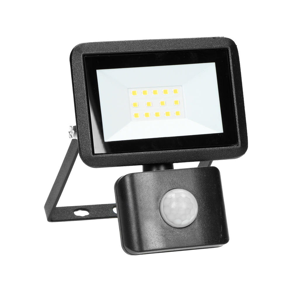 FARO S LED naświetlacz z PIR 10W, 800lm, IP44, 4000K, aluminium + szkło