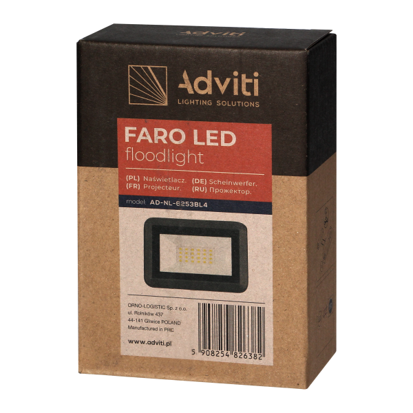 FARO LED naświetlacz 20W, 1600lm, IP65, 4000K, aluminium + szkło FARO LED naświetlacz 20W, 1600lm, IP65, 4000K, aluminium + szkło