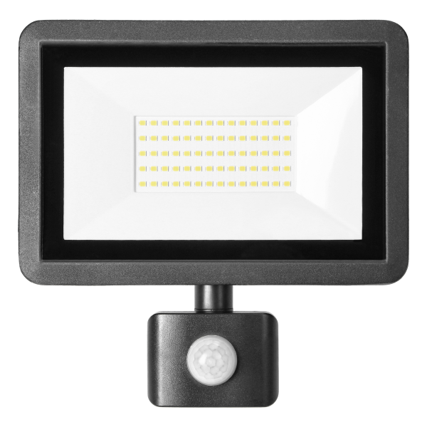 FARO S LED naświetlacz z PIR 50W, 4000lm, IP44, 4000K, aluminium + szkło FARO S LED naświetlacz z PIR 50W, 4000lm, IP44, 4000K, aluminium + szkło