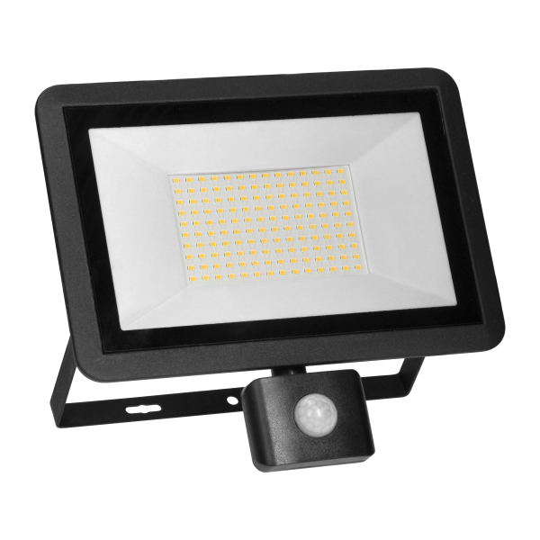 FARO S LED 100W naświetlacz z PIR 8000lm, IP44, 4000K, aluminium + szkło 