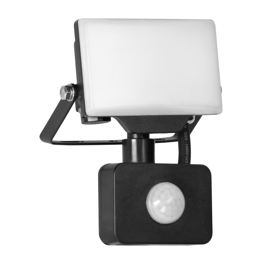 PORTO S LED 10W naświetlacz z PIR, 800lm, IP44, 4000K, aluminium + poliwęglan