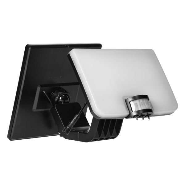 SOLIS LED 10W,  naświetlacz solarny z czujnikiem ruchu PIR, 1200lm, IP54, 4000K, 3000 mAh, czarny SOLIS LED 10W,  naświetlacz solarny z czujnikiem ruchu PIR, 1200lm, IP54, 4000K, 3000 mAh, czarny