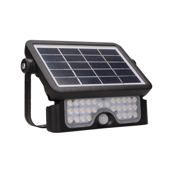 LUX LED 5W solar floodlight with motion sensor, 500lm, IP65, 4000K, 2x1500mAh, black LUX LED 5W solar floodlight with motion sensor, 500lm, IP65, 4000K, 2x1500mAh, black