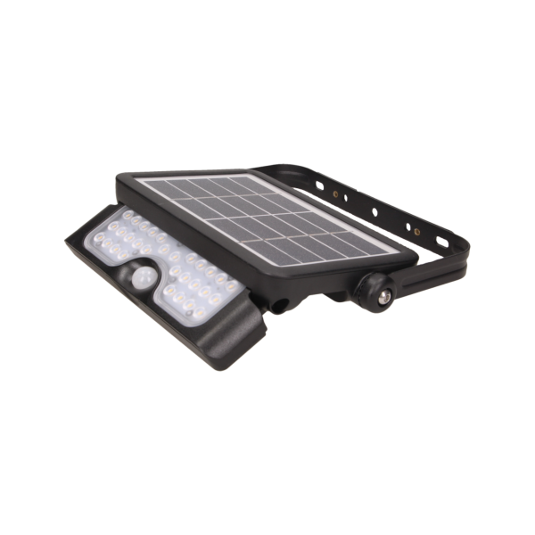 LUX LED 5W, naświetlacz solarny z czujnikiem ruchu 500lm, IP65, 4000K, 2x1500mAh, czarny