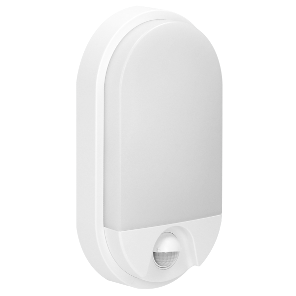 NEFRYT LED 10W, oprawa ogrodowa z czujnikiem ruchu 140st,  800lm, IP54, 4000K, biała NEFRYT LED 10W, oprawa ogrodowa z czujnikiem ruchu 140st,  800lm, IP54, 4000K, biała