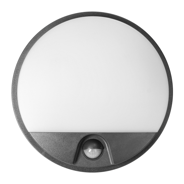 AGAT LED 10W, garden luminaire with motion sensor 140°, 800lm, IP54, 4000K, grey