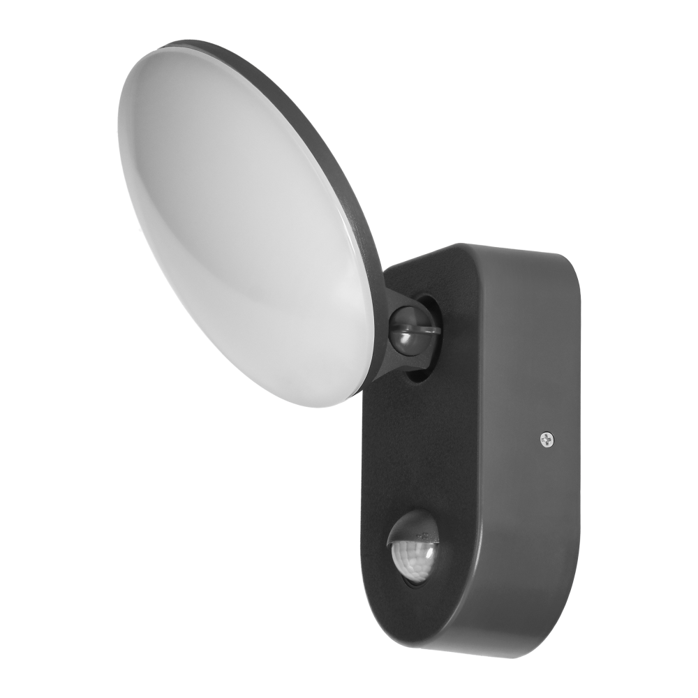 RIOLIT LED 15W, oprawa ogrodowa z czujnikiem ruchu, 1100lm, IP65, 4000K, szara