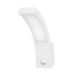 PIRYT LED 10W, oprawa ogrodowa z czujnikiem ruchu 140st, 800lm, IP54, 4000K, biała