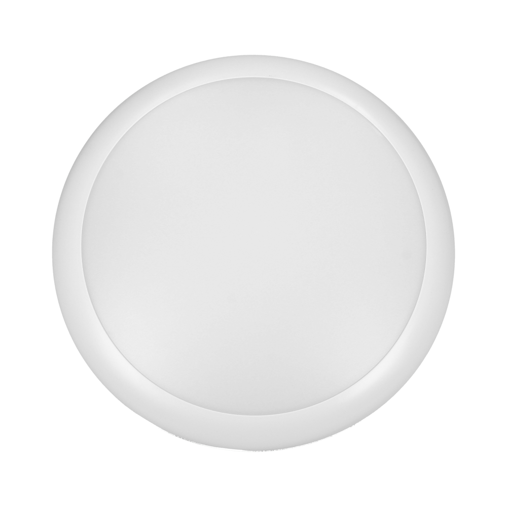 LAPIS LED 12W, plafon oświetleniowy z mikrofalowym czujnikiem ruchu,  800lm, IP65, 4000K, IK10, poliwęglan mleczny, biały