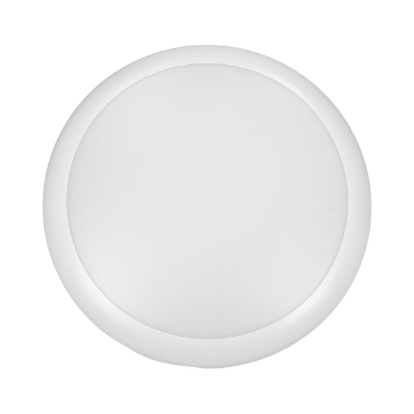 LAPIS LED 12W, plafon oświetleniowy z mikrofalowym czujnikiem ruchu,  800lm, IP65, 4000K, IK10, poliwęglan mleczny, biały