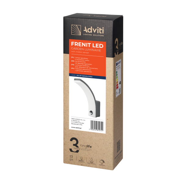 FRENIT LED 20W, oprawa ogrodowa, 2000lm, IP65, 4000K, funkcja przyciemnienia, szara FRENIT LED 20W, oprawa ogrodowa, 2000lm, IP65, 4000K, funkcja przyciemnienia, szara