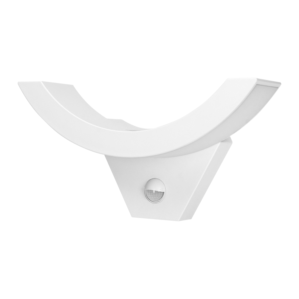 SPINEL LED 10W, oprawa ogrodowa z czujnikiem ruchu 140°, 800lm, IP54, 4000K, IK10, biała