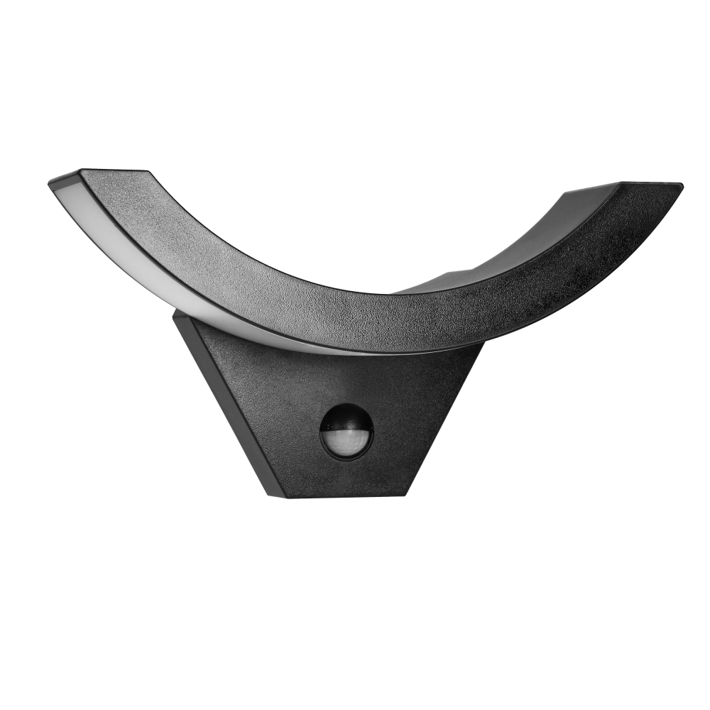 SPINEL LED 10W, oprawa ogrodowa z czujnikiem ruchu 140°, 800lm, IP54, 4000K, IK10, czarna