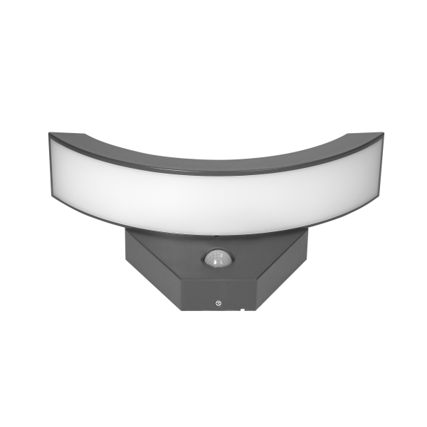 SPINEL LED 10W garden luminaire with PIR motion sensor, 140°, 800lm, IP54, 4000K, IK10, grey SPINEL LED 10W garden luminaire with PIR motion sensor, 140°, 800lm, IP54, 4000K, IK10, grey